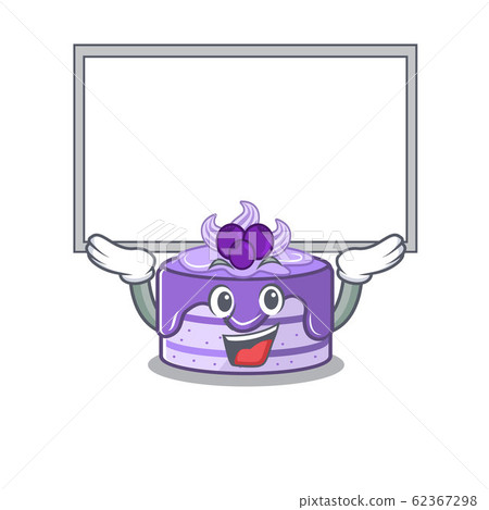 A blueberry cake mascot picture raised up board A blueberry cake mascot picture raised up board 62367298