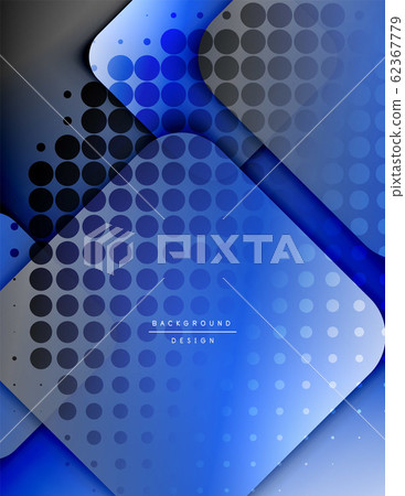 Rounded squares shapes composition geometric abstract background. 3D shadow effects and fluid gradients. Modern overlapping forms. 62367779