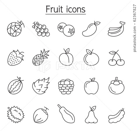 Fruit icon set in thin line style 62367827