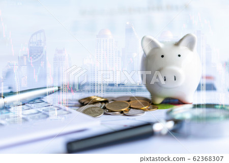 Piggy bank saving and investment with statistics Piggy bank saving and investment with statistics 62368307