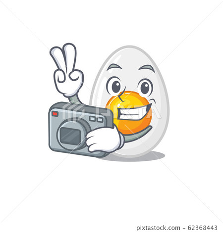 Cool Photographer boiled egg character with a camera 62368443