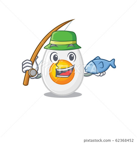 A Picture of happy Fishing boiled egg design 62368452
