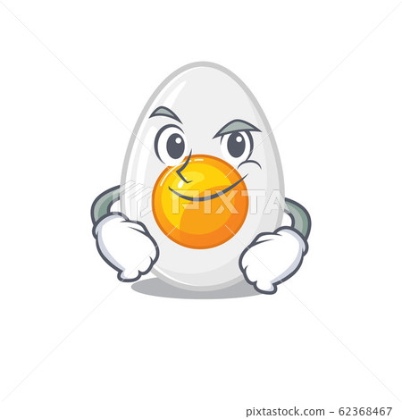 Cool boiled egg mascot character with Smirking face 62368467