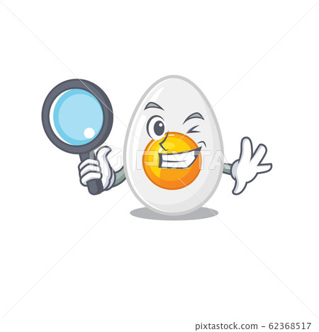 Elegant and Smart boiled egg Detective cartoon design concept 62368517