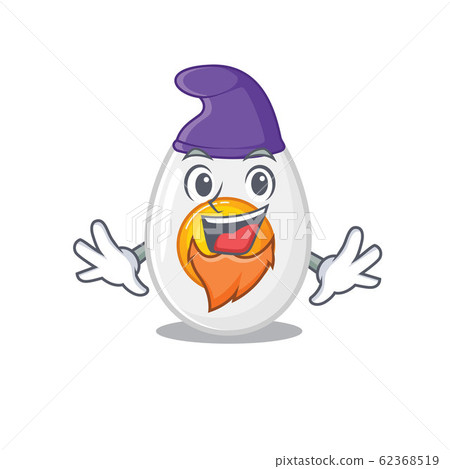 cartoon mascot of funny boiled egg dressed as an Elf 62368519