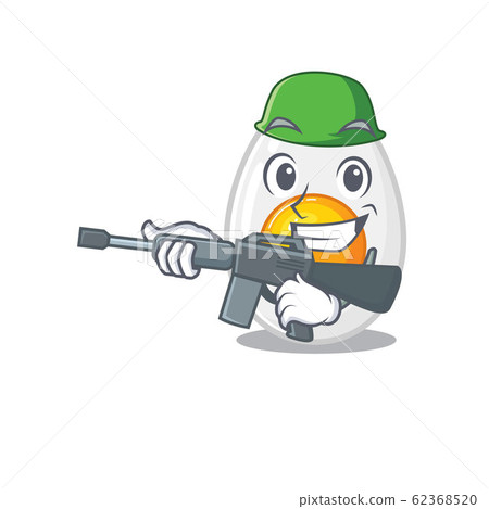 A cute picture of boiled egg Army with machine gun A cute picture of boiled egg Army with machine gun 62368520