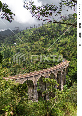 The famous nine-arch bridge of the railway in the The famous nine-arch bridge of the railway in the 62368778