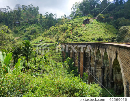 The famous nine-arch bridge of the railway in the The famous nine-arch bridge of the railway in the 62369056