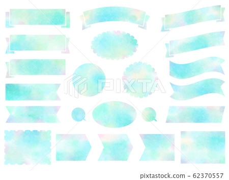 Watercolor ribbon frame light blue Watercolor ribbon frame light blue 62370557