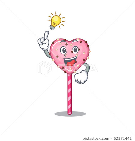 a clever candy heart lollipop cartoon character style have an idea gesture a clever candy heart lollipop cartoon character style have an idea gesture 62371441
