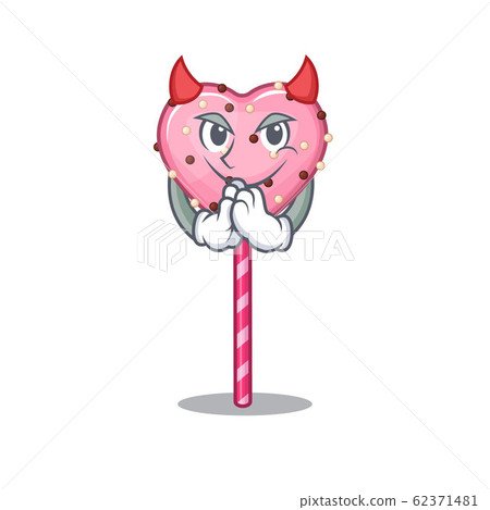 Devil candy heart lollipop Cartoon character design Devil candy heart lollipop Cartoon character design 62371481