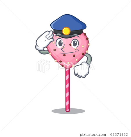 A manly candy heart lollipop Cartoon concept working as a Police officer A manly candy heart lollipop Cartoon concept working as a Police officer 62371532