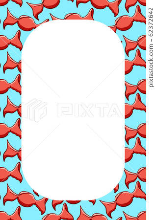 Rectangle frame with round red candies pattern Rectangle frame with round red candies pattern 62372642