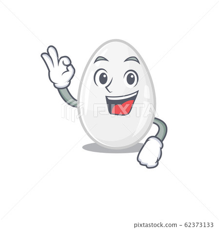 A funny picture of white egg making an Okay gesture 62373133