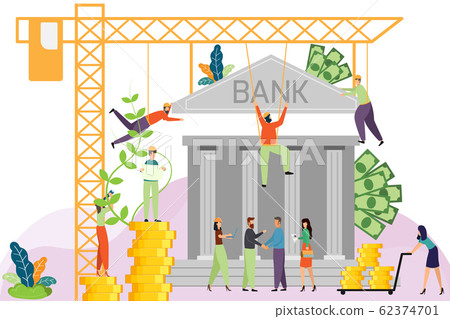 Template with construction tower crane made Bank Template with construction tower crane made Bank 62374701