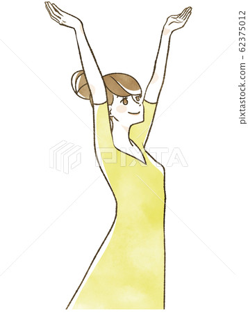 A woman raising her hand 62375012