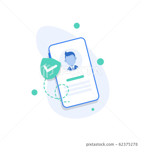 Smartphone mockup with protection shield on the blank screen,flat design icon vector illustration Smartphone mockup with protection shield on the blank screen,flat design icon vector illustration 62375278