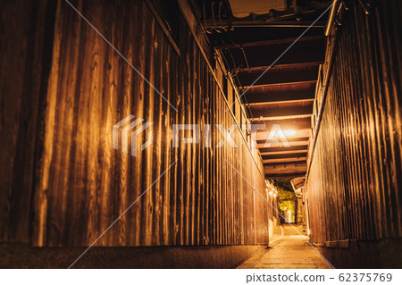 Stone wall alley at night Kyoto Stone wall alley at night Kyoto 62375769