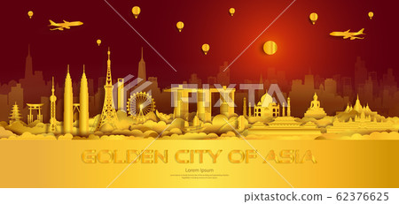 Travel gold city landmarks of Asia Important 62376625