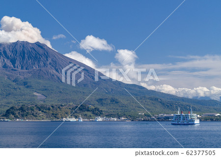 Sakurajima and Sakurajima ferry 62377505