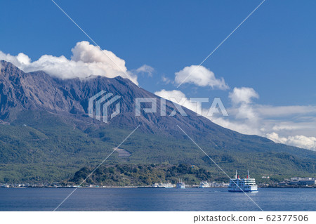 Sakurajima and Sakurajima ferry 62377506