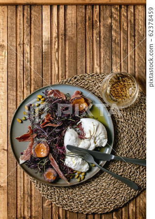 Salad with burrata cheese Salad with burrata cheese 62378459