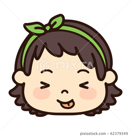 Illustration of a girl with short hair wearing a headband Illustration of a girl with short hair wearing a headband 62379349