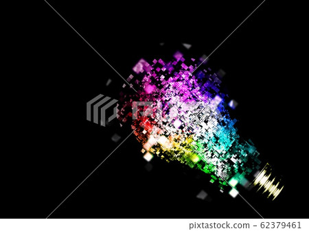 Glowing abstract light bulb 62379461