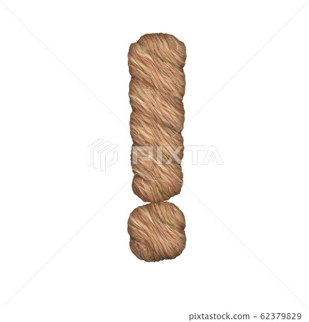 Letter stylized in the form of a rope - 3D render 62379829