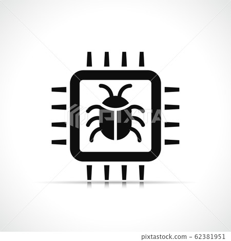 Vector cpu bug icon design Vector cpu bug icon design 62381951