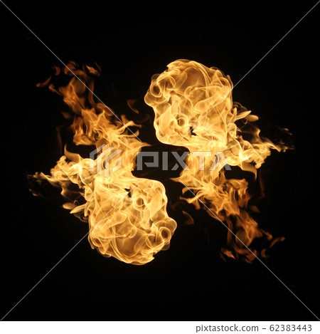 Fire flames collection isolated on black Fire flames collection isolated on black 62383443