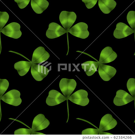 Seamless pattern with shamrock on black Seamless pattern with shamrock on black 62384266