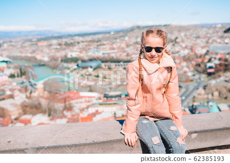 Tbilisi city panorama. Old city, new Summer Rike park, river Kura, the European Square and the Bridge of Peace 62385193