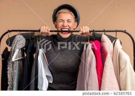 negative feeling in the store. close up shot. negative feeling in the store. close up shot. 62385761