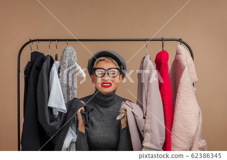 beautiful saleswoman has a bad day 62386345