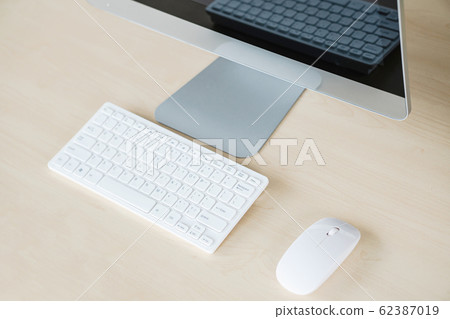 Workspace with copy space on top view 62387019