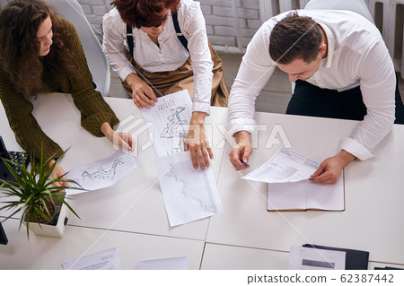 Business team discuss sales profit finance of company Business team discuss sales profit finance of company 62387442