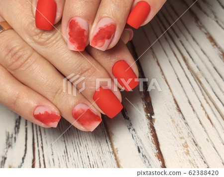 Nail Polish. Art Manicure. Modern style blue Nail 62388420