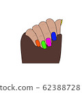 Elegant female hands, manicure nail polish. 62388728