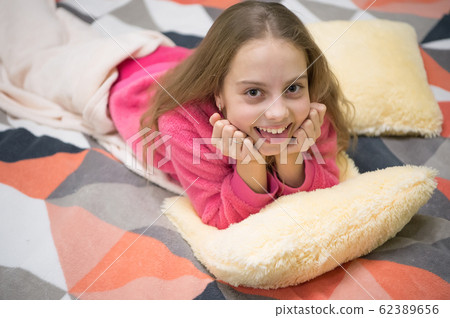 Small girl child ready to sleep. Time to relax. 62389656