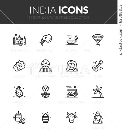Outline black icons set 62389815