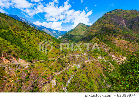 Himalaya mountains panoramic landscape, India 62389974