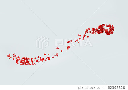 Red blood cells flowing through artery. 62392828