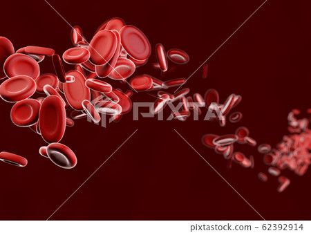 Red blood cells flowing through artery. Red blood cells flowing through artery. 62392914