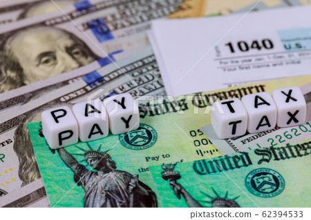 American tax 1040 form and refund check and American tax 1040 form and refund check and 62394533