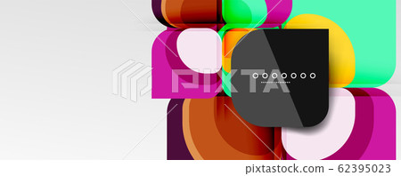 Abstract background - geometric cut paper design flower or square shape composition. Vector Illustration For Wallpaper, Banner, Background, Card, Book Illustration, landing page 62395023