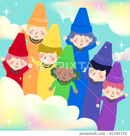 Kids Crayons Rainbow Illustration 62395159
