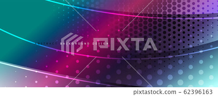 Shining glass abstract wave background. Dynamic motion line effect. Vector Illustration For Wallpaper, Banner, Background, Card, Book Illustration, landing page 62396163