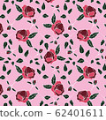 trendy 2020 fabric vintage colors seamless pattern, rose vector background 62401611