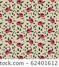 trendy 2020 fabric vintage colors seamless pattern, rose vector background 62401612